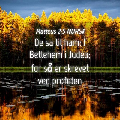Picture 04 - Matteus 2:5 NORSK - De sa til ham: I Betlehem i Judea; for så er - Bible Verse Picture