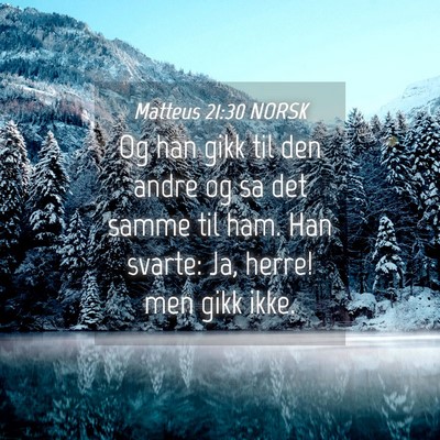 Picture 04 - Matteus 21:30 NORSK - Og han gikk til den andre og sa det samme til - Bible Verse Picture