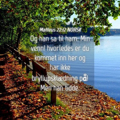 Picture 04 - Matteus 22:12 NORSK - Og han sa til ham: Min venn! hvorledes er du - Bible Verse Picture