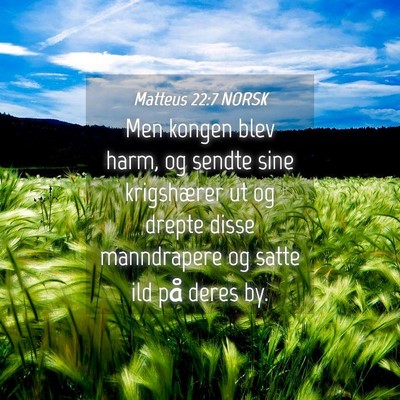 Picture 04 - Matteus 22:7 NORSK - Men kongen blev harm, og sendte sine krigshærer - Bible Verse Picture