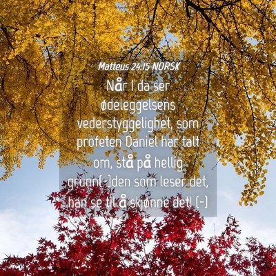 Picture 04 - Matteus 24:15 NORSK - Når I da ser ødeleggelsens vederstyggelighet, - Bible Verse Picture