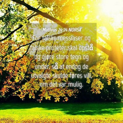 Picture 04 - Matteus 24:24 NORSK - For falske messiaser og falske profeter skal - Bible Verse Picture