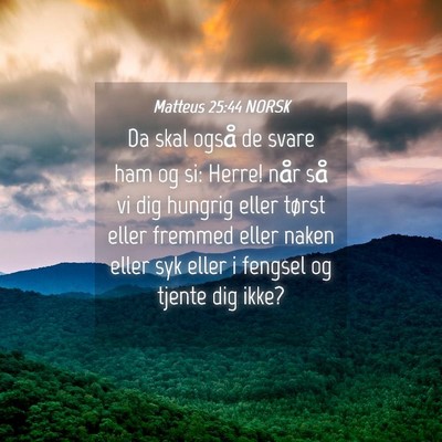 Picture 04 - Matteus 25:44 NORSK - Da skal også de svare ham og si: Herre! når så - Bible Verse Picture