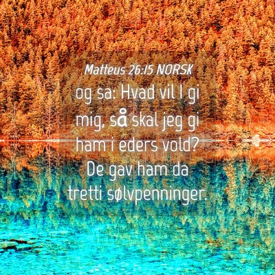 Picture 04 - Matteus 26:15 NORSK - og sa: Hvad vil I gi mig, så skal jeg gi ham i - Bible Verse Picture