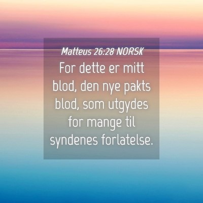 Picture 04 - Matteus 26:28 NORSK - For dette er mitt blod, den nye pakts blod, som - Bible Verse Picture