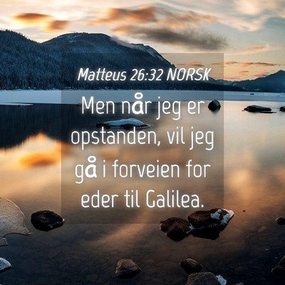 Picture 04 - Matteus 26:32 NORSK - Men når jeg er opstanden, vil jeg gå i forveien - Bible Verse Picture