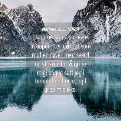 Picture 04 - Matteus 26:55 NORSK - I samme stund sa Jesus til hopen: I er gått ut - Bible Verse Picture