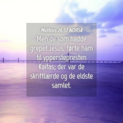 Picture 04 - Matteus 26:57 NORSK - Men de som hadde grepet Jesus, førte ham til - Bible Verse Picture