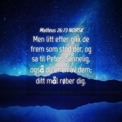 Picture 04 - Matteus 26:73 NORSK - Men litt efter gikk de frem som stod der, og sa - Bible Verse Picture