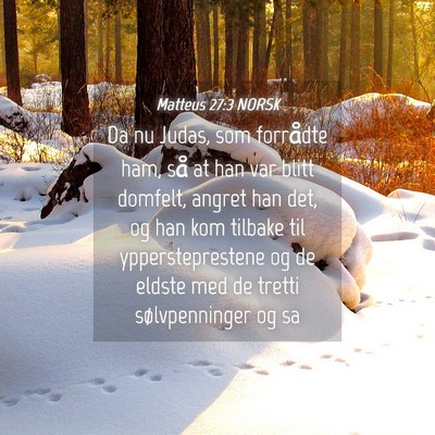 Picture 04 - Matteus 27:3 NORSK - Da nu Judas, som forrådte ham, så at han var - Bible Verse Picture