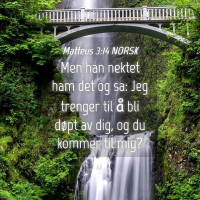 Picture 04 - Matteus 3:14 NORSK - Men han nektet ham det og sa: Jeg trenger til å - Bible Verse Picture