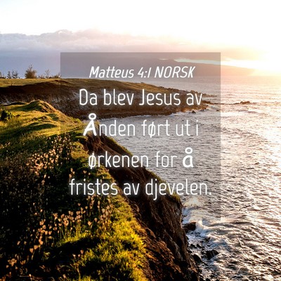 Picture 04 - Matteus 4:1 NORSK - Da blev Jesus av Ånden ført ut i ørkenen for - Bible Verse Picture