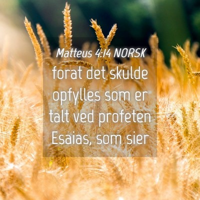 Picture 04 - Matteus 4:14 NORSK - forat det skulde opfylles som er talt ved - Bible Verse Picture