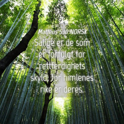 Picture 04 - Matteus 5:10 NORSK - Salige er de som er forfulgt for rettferdighets - Bible Verse Picture