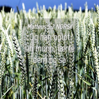 Picture 04 - Matteus 5:2 NORSK - Og han oplot sin munn, lærte dem og - Bible Verse Picture