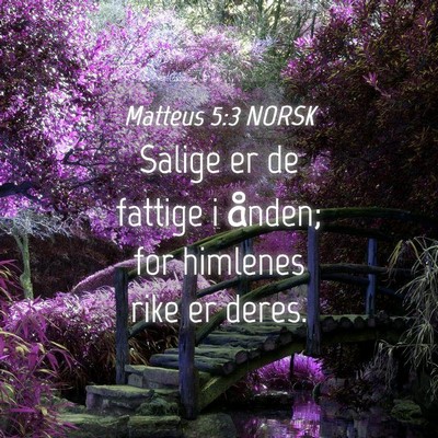 Picture 04 - Matteus 5:3 NORSK - Salige er de fattige i ånden; for himlenes rike - Bible Verse Picture