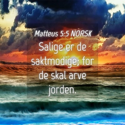 Picture 04 - Matteus 5:5 NORSK - Salige er de saktmodige; for de skal arve - Bible Verse Picture