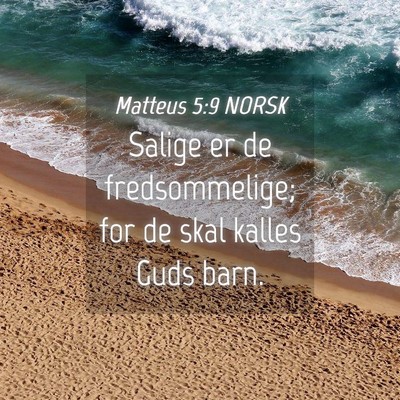 Picture 04 - Matteus 5:9 NORSK - Salige er de fredsommelige; for de skal kalles - Bible Verse Picture