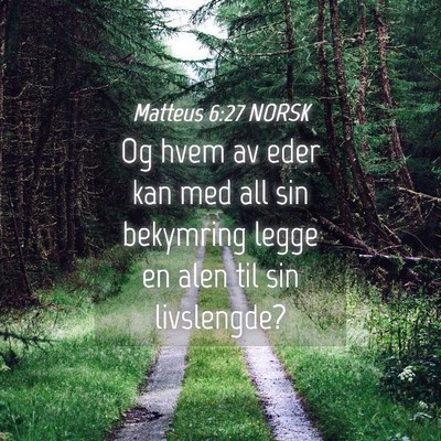Picture 04 - Matteus 6:27 NORSK - Og hvem av eder kan med all sin bekymring legge - Bible Verse Picture