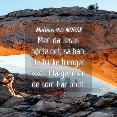 Picture 04 - Matteus 9:12 NORSK - Men da Jesus hørte det, sa han: De friske - Bible Verse Picture