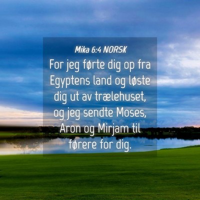 Picture 04 - Mika 6:4 NORSK - For jeg førte dig op fra Egyptens land og løste - Bible Verse Picture