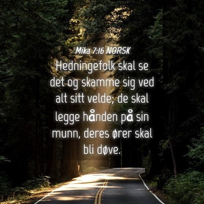 Picture 04 - Mika 7:16 NORSK - Hedningefolk skal se det og skamme sig ved alt - Bible Verse Picture