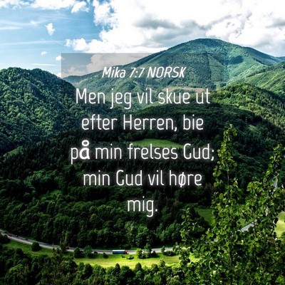 Picture 04 - Mika 7:7 NORSK - Men jeg vil skue ut efter Herren, bie på min - Bible Verse Picture