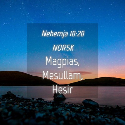 Picture 04 - Nehemja 10:20 NORSK - Magpias, Mesullam, - Bible Verse Picture