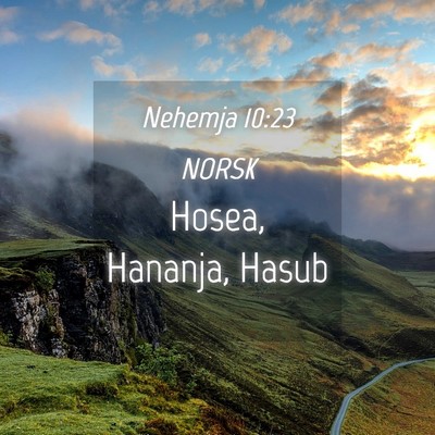 Picture 04 - Nehemja 10:23 NORSK - Hosea, Hananja, - Bible Verse Picture