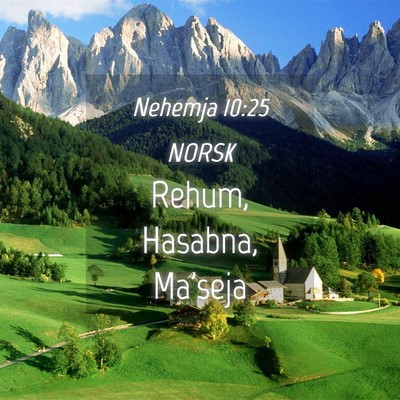 Picture 04 - Nehemja 10:25 NORSK - Rehum, Hasabna, - Bible Verse Picture