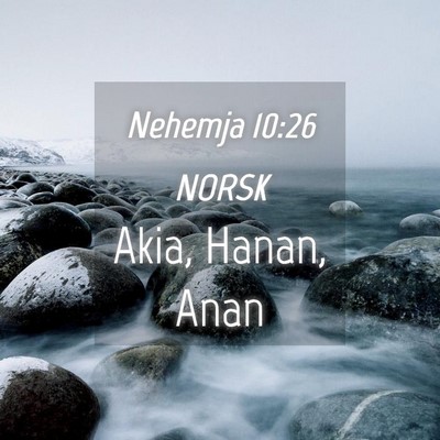 Picture 04 - Nehemja 10:26 NORSK - Akia, Hanan, - Bible Verse Picture