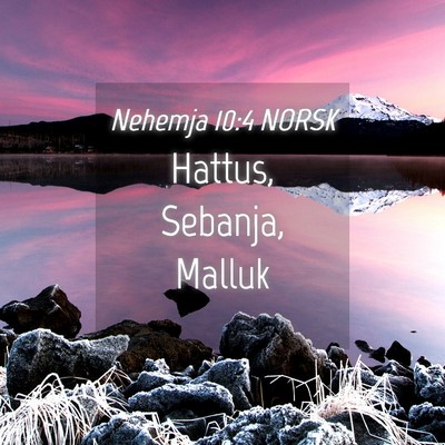 Picture 04 - Nehemja 10:4 NORSK - Hattus, Sebanja, - Bible Verse Picture