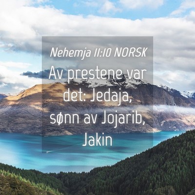 Picture 04 - Nehemja 11:10 NORSK - Av prestene var det: Jedaja, sønn av Jojarib, - Bible Verse Picture
