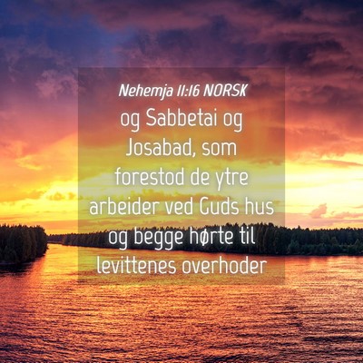Picture 04 - Nehemja 11:16 NORSK - og Sabbetai og Josabad, som forestod de ytre - Bible Verse Picture