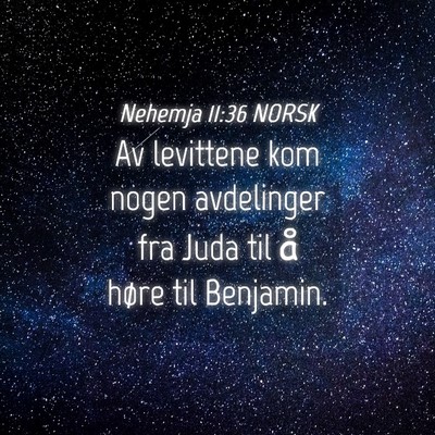 Picture 04 - Nehemja 11:36 NORSK - Av levittene kom nogen avdelinger fra Juda til å - Bible Verse Picture