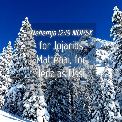 Picture 04 - Nehemja 12:19 NORSK - for Jojaribs Mattenai, for Jedajas - Bible Verse Picture
