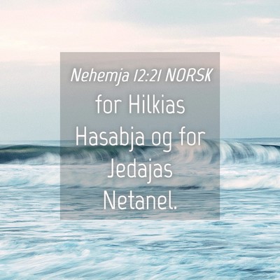 Picture 04 - Nehemja 12:21 NORSK - for Hilkias Hasabja og for Jedajas - Bible Verse Picture