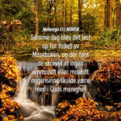 Picture 04 - Nehemja 13:1 NORSK - Samme dag blev det lest op for folket av - Bible Verse Picture