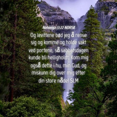 Picture 04 - Nehemja 13:22 NORSK - Og levittene bød jeg å rense sig og komme og - Bible Verse Picture