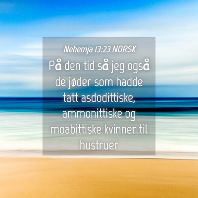 Picture 04 - Nehemja 13:23 NORSK - På den tid så jeg også de jøder som hadde - Bible Verse Picture