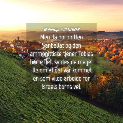 Picture 04 - Nehemja 2:10 NORSK - Men da horonitten Sanballat og den ammonittiske - Bible Verse Picture