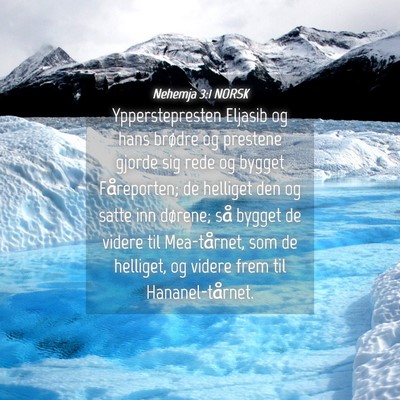 Picture 04 - Nehemja 3:1 NORSK - Ypperstepresten Eljasib og hans brødre og - Bible Verse Picture