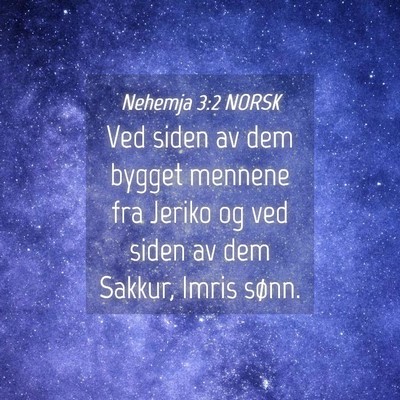 Picture 04 - Nehemja 3:2 NORSK - Ved siden av dem bygget mennene fra Jeriko og ved - Bible Verse Picture