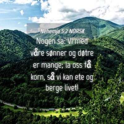 Picture 04 - Nehemja 5:2 NORSK - Nogen sa: Vi med våre sønner og døtre er - Bible Verse Picture