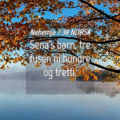 Picture 04 - Nehemja 7:38 NORSK - Sena's barn, tre tusen ni hundre og - Bible Verse Picture