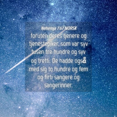 Picture 04 - Nehemja 7:67 NORSK - foruten deres tjenere og tjenestepiker, som var - Bible Verse Picture
