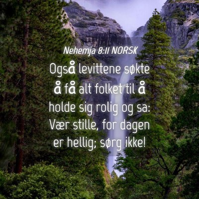 Picture 04 - Nehemja 8:11 NORSK - Også levittene søkte å få alt folket til å - Bible Verse Picture
