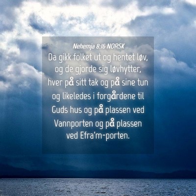 Picture 04 - Nehemja 8:16 NORSK - Da gikk folket ut og hentet løv, og de gjorde - Bible Verse Picture