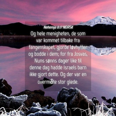 Picture 04 - Nehemja 8:17 NORSK - Og hele menigheten, de som var kommet tilbake fra - Bible Verse Picture