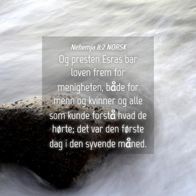 Picture 04 - Nehemja 8:2 NORSK - Og presten Esras bar loven frem for menigheten, - Bible Verse Picture